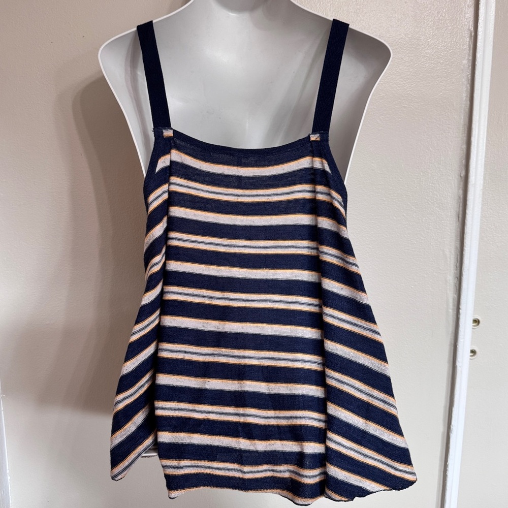 Free People - Blue and White Striped Oversized Knit Tank - Picture 5 of 7